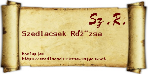 Szedlacsek Rózsa névjegykártya