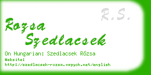 rozsa szedlacsek business card