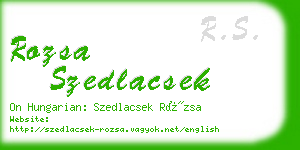 rozsa szedlacsek business card